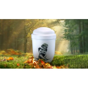 Biodegradable Cremation Ashes Funeral Urn / Casket - SITTING CHERUB